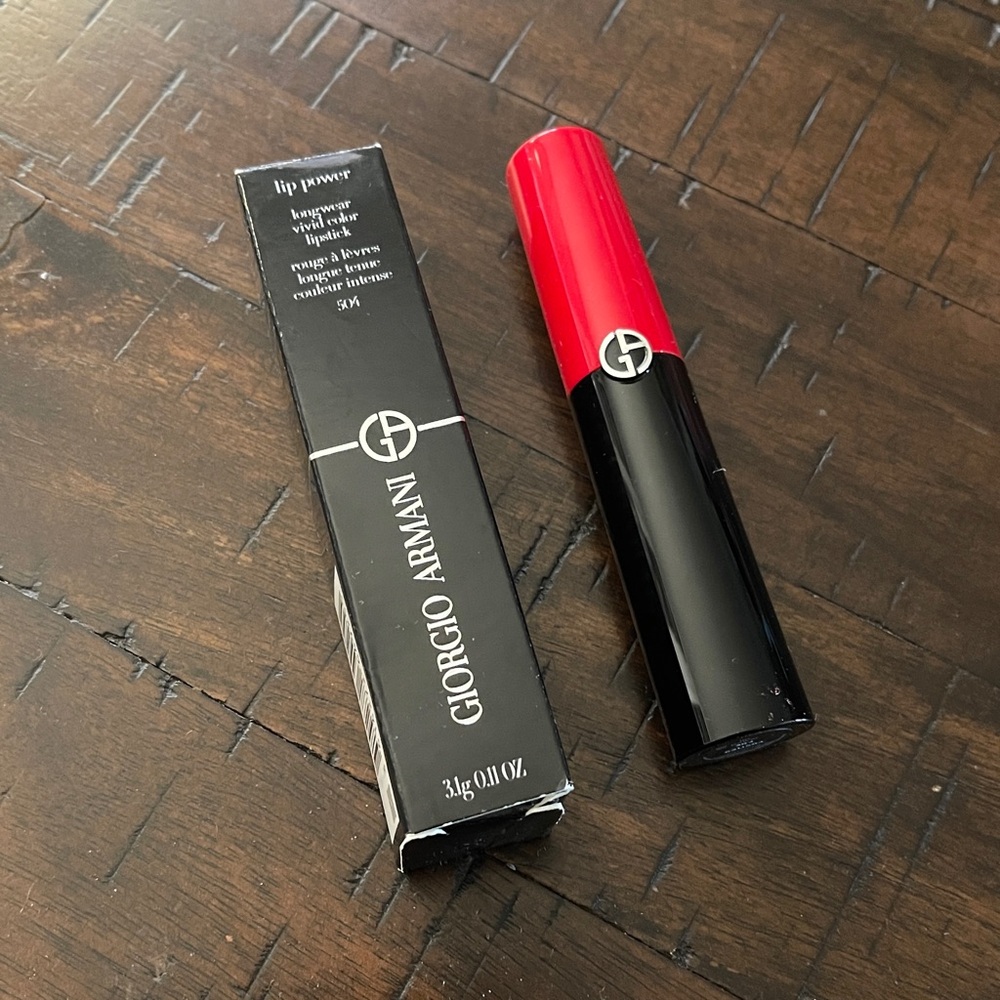 GIORGIO ARMANI Lip Power Longwear Satin Lipstick, 504 Flirt